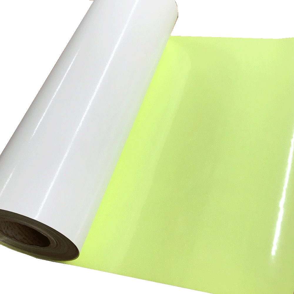 Glitter, Rainbow Neon Yellow Heat Transfer Vinyl 19" HTV