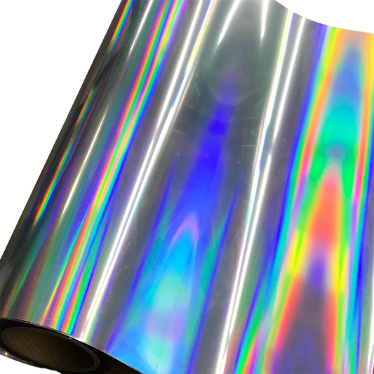 Heat Transfer Vinyl 19" Width SILVER HOLOGRAM SPECTRUM HTV