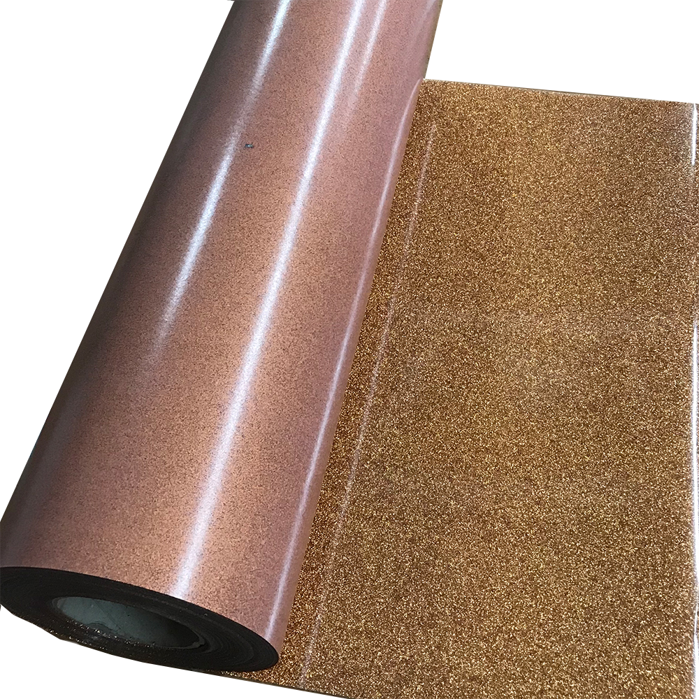 Glitter, Tangerine Heat Transfer Vinyl 19" HTV