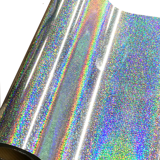 Heat Transfer Vinyl 19" Width SILVER HOLOGRAM HTV
