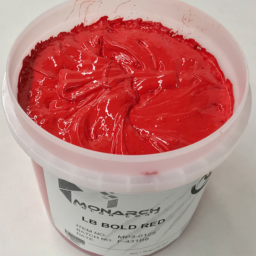 Monarch Plastisol Screen Printing Inks Low Temp Poly / Poly Blend Bold Red