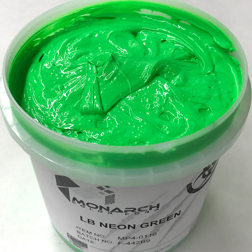 Monarch Plastisol Screen Printing Inks Low Temp Poly / Poly Blend Fluorescent Neon Green