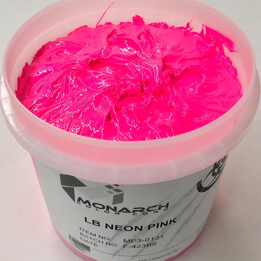Monarch Plastisol Screen Printing Inks Low Temp Poly / Poly Blend Fluorescent Neon Pink