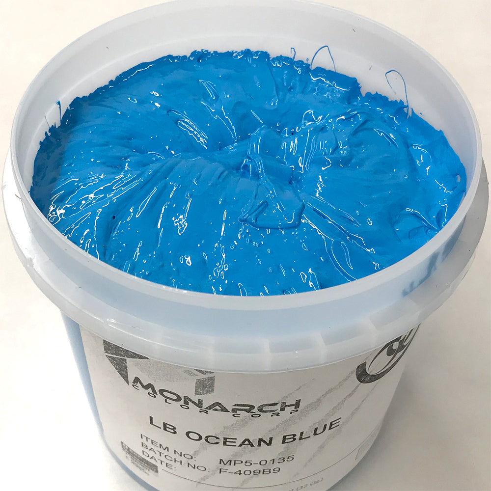 Monarch Plastisol Screen Printing Inks Low Temp Poly / Poly Blend Ocean Blue