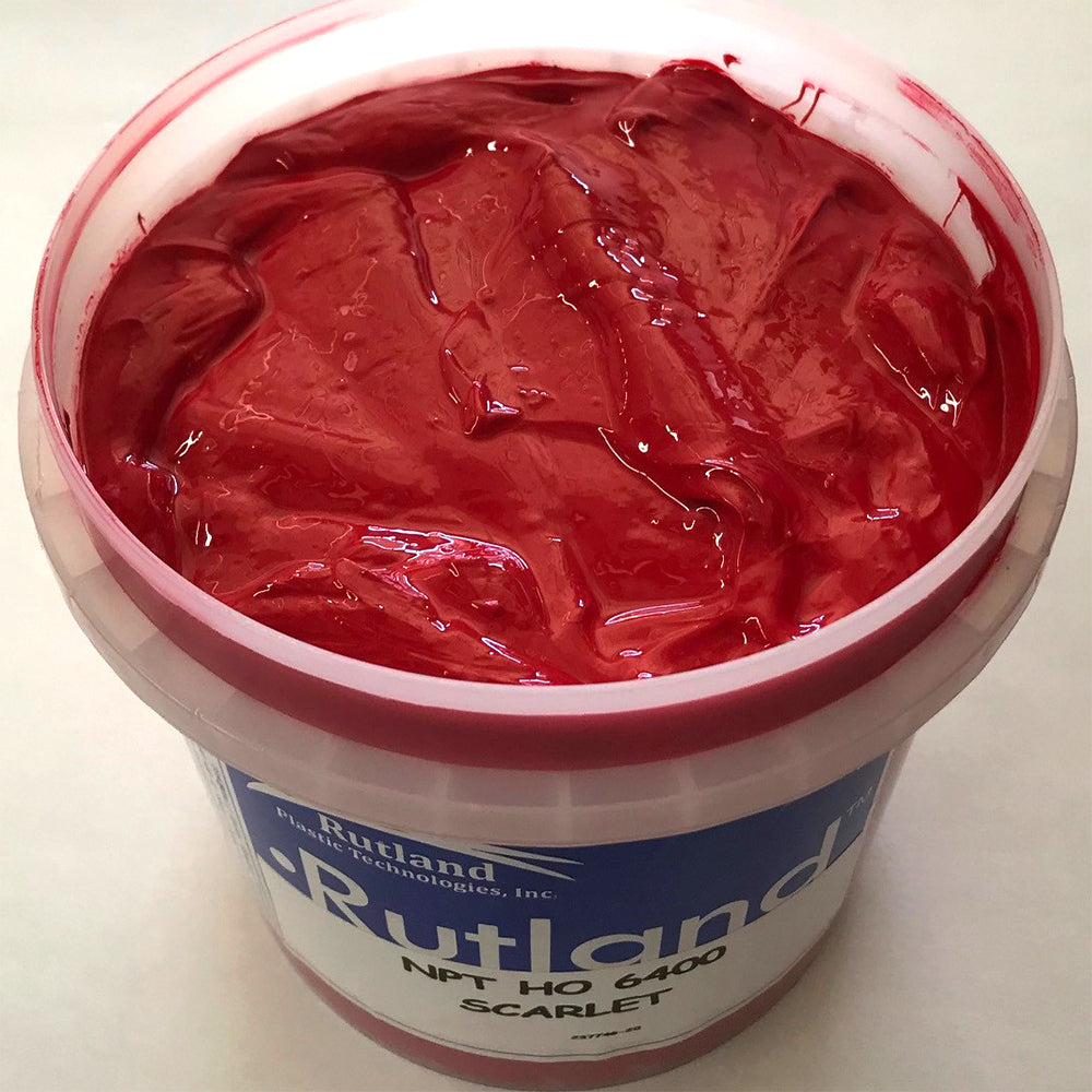 RUTLAND EH6400 NPT HIGH OPACITY SCARLET PLASTISOL OIL BASE INK FOR SILK SCREEN PRINTING